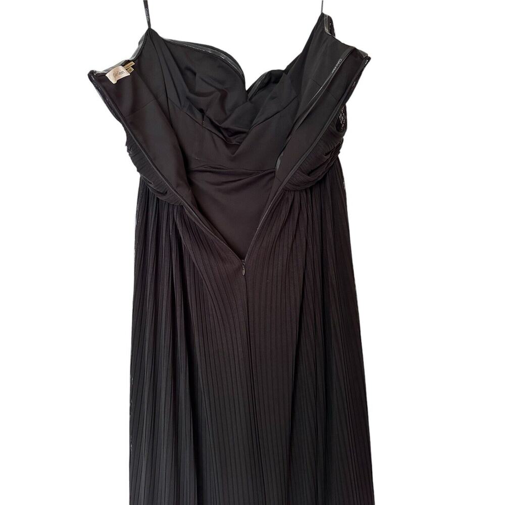 Calvin Klein Strapless Dress Size 10 Black Stretch Chiffon Evening Gown Formal - Picture 9 of 10